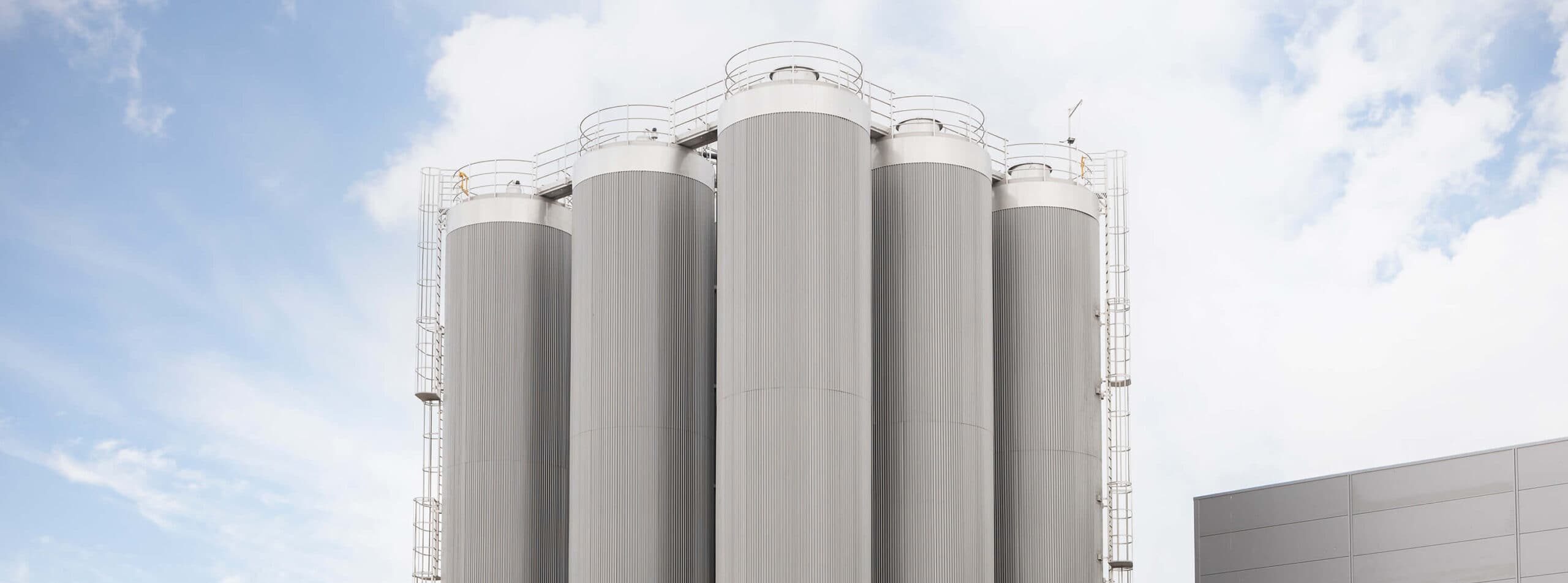 Neun 250 m3 Edelstahltanks für innocent
