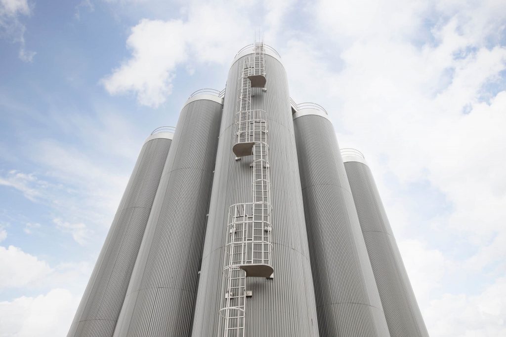Nine 250 m3 stainless steel tank